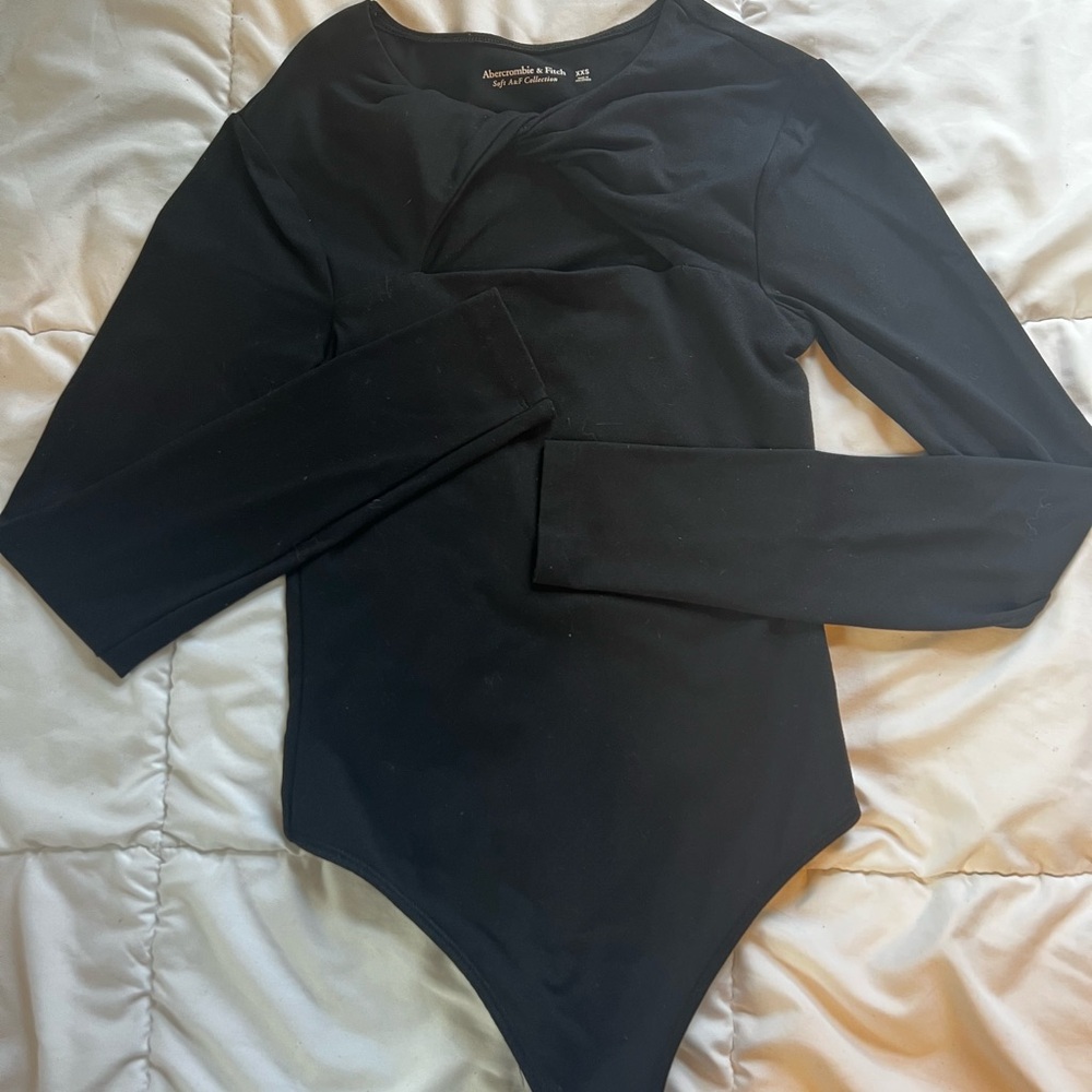 Abercrombie & Fitch Black Twist Front Bodysuit